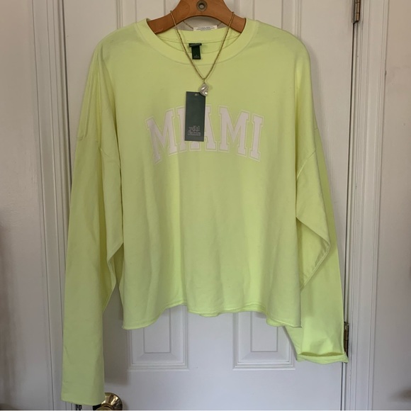 Wild Fable Florescent Yellow “Miami” Sweatshirt - Picture 4 of 8